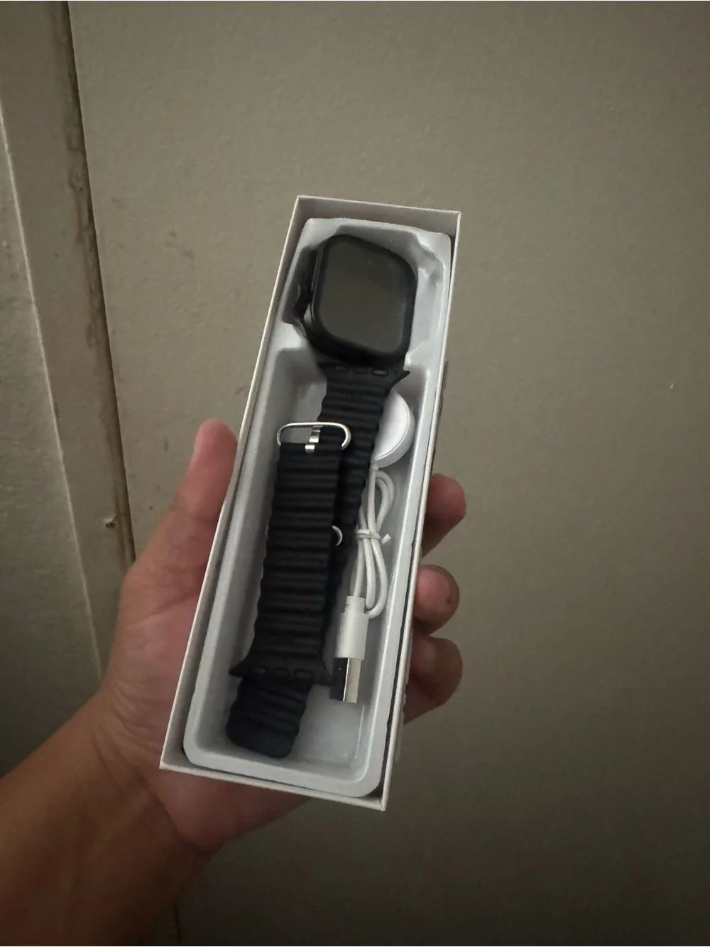 Black Smartwatch with Charging Cable - Unbranded